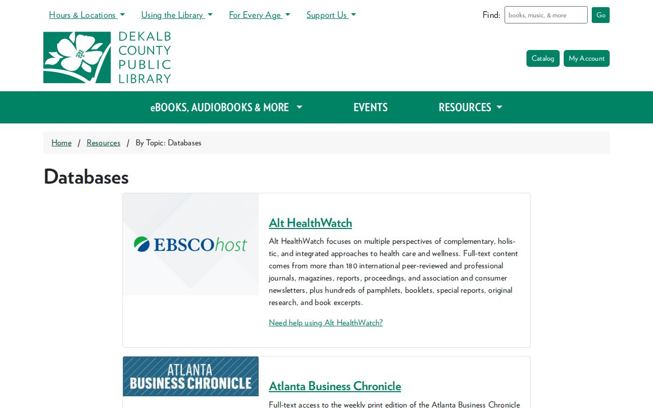 DeKalb County city directory obituary research databases