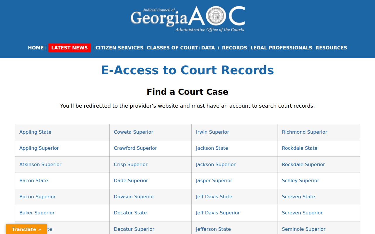 DeKalb County resident lookup Georgia court access directory