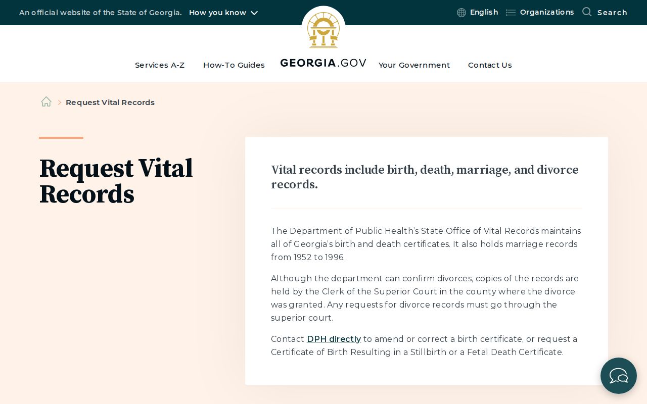 DeKalb County resident lookup Georgia vital records request