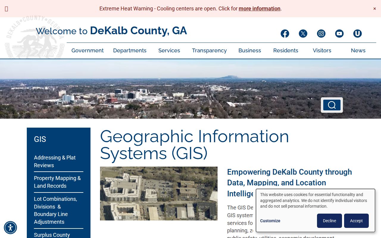 DeKalb County GIS Hub for parcel and address tools