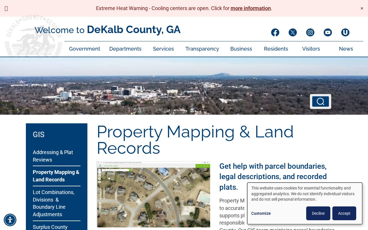 DeKalb property mapping and land records instructions