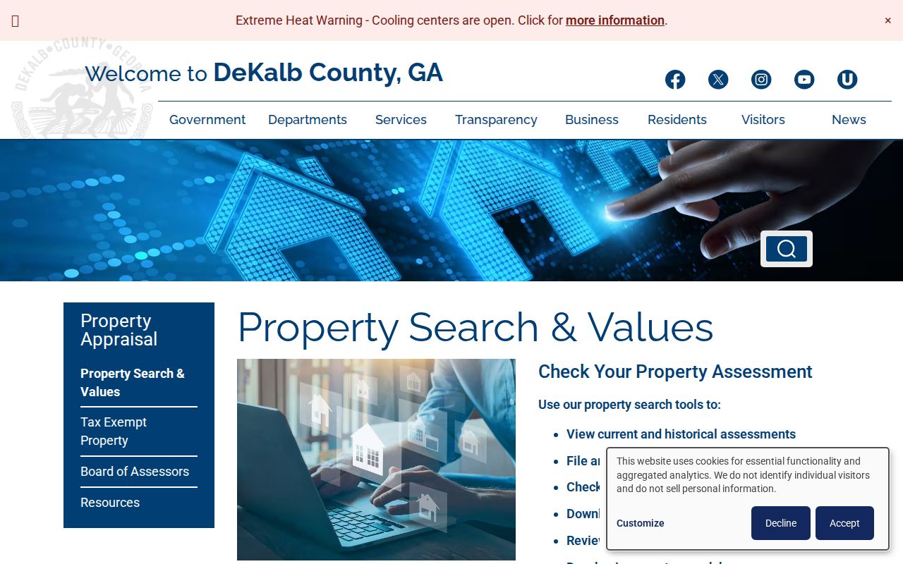 DeKalb County property search and values gateway
